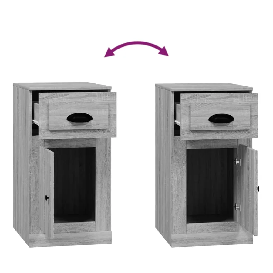 Armoire latérale avec tiroir sonoma gris 40x50x75 cm - 9