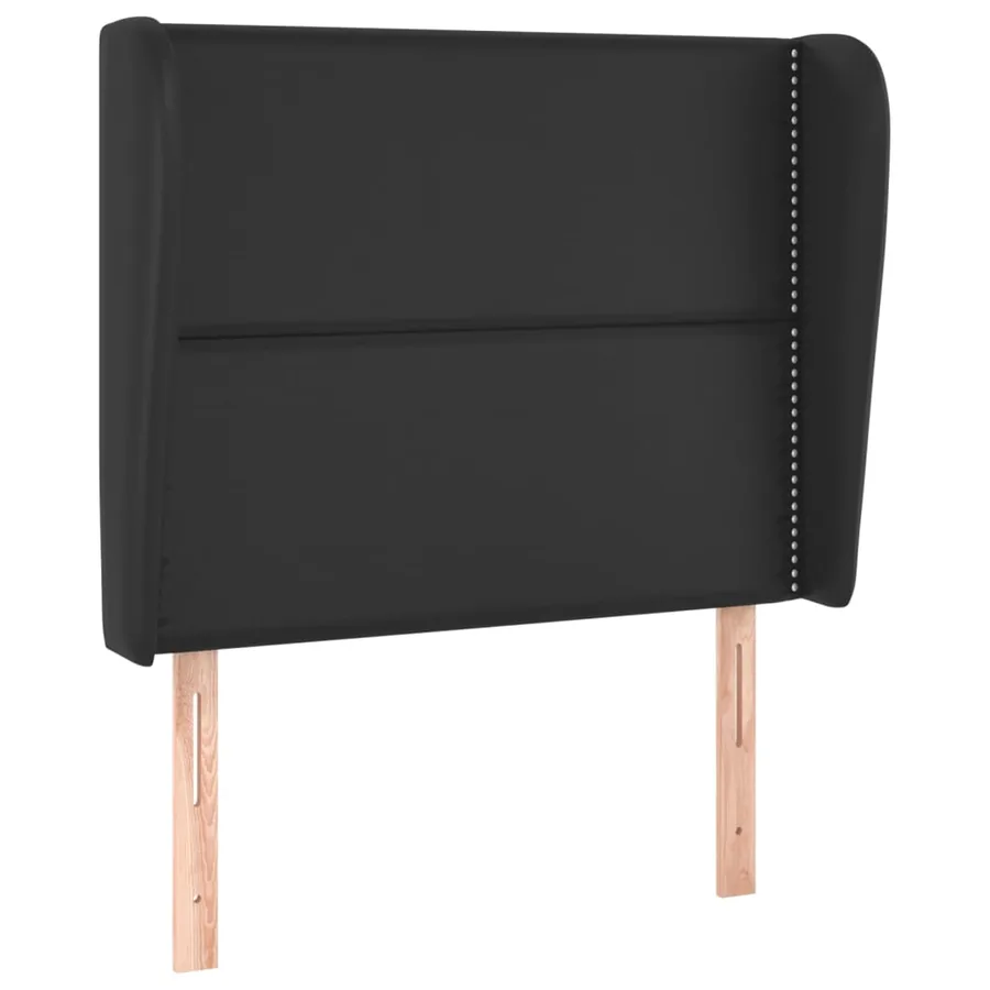 Tête de lit avec oreilles Noir 83x23x118/128 cm Similicuir - 2