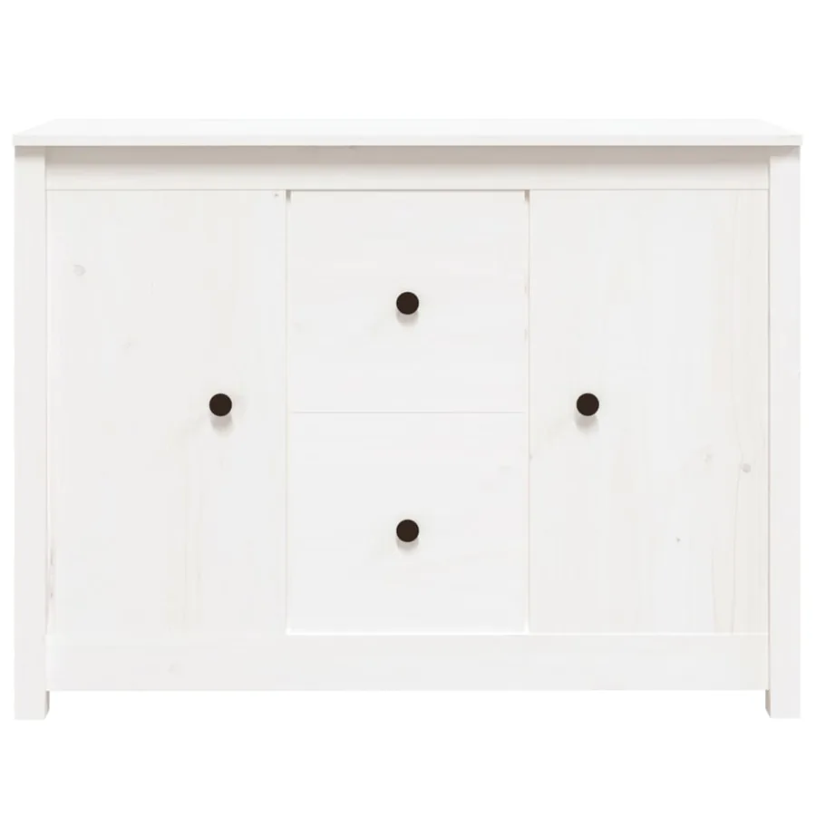 Buffet Blanc 100x35x74 cm Bois massif de pin - 3