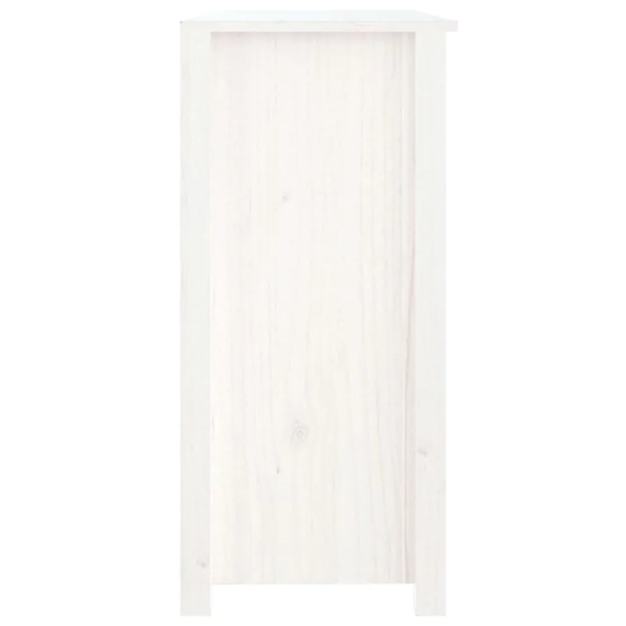 Buffet Blanc 100x35x74 cm Bois massif de pin - 4