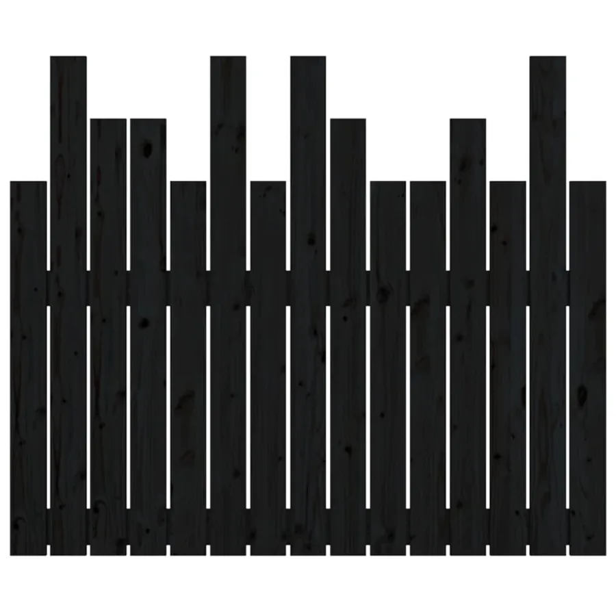 Tête de lit murale Noir 95,5x3x80 cm Bois massif de pin - 5
