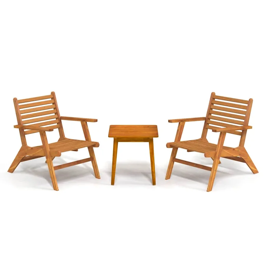 Mobilier de bistro 3 pcs Bois d'acacia solide - 2