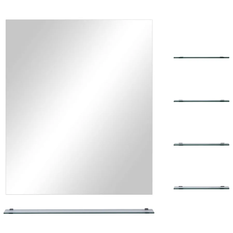 Miroir mural avec 5 étagères Argenté 50 x 60 cm - 3