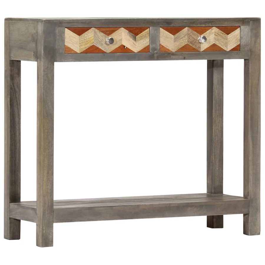 Table console Gris 86 x 30 x 76 cm Bois de manguier massif