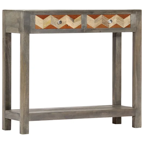 Table console Gris 86 x 30 x 76 cm Bois de manguier massif
