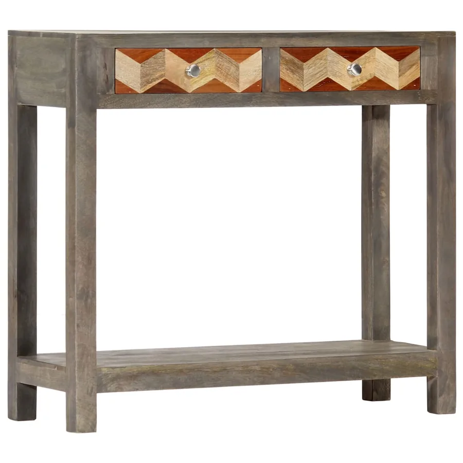 Table console Gris 86 x 30 x 76 cm Bois de manguier massif - 10