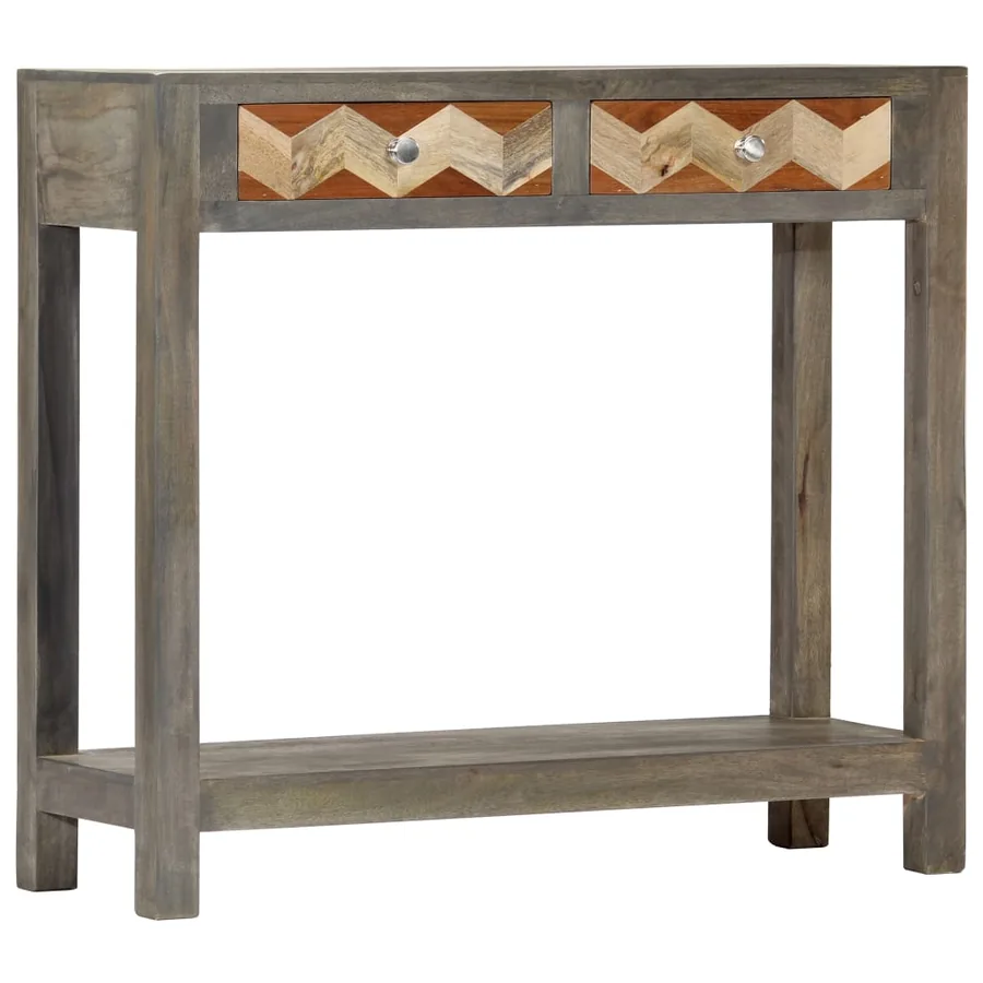 Table console Gris 86 x 30 x 76 cm Bois de manguier massif - 11