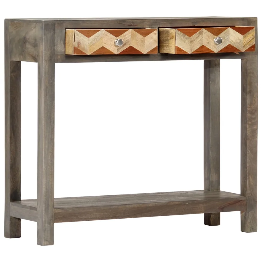 Table console Gris 86 x 30 x 76 cm Bois de manguier massif - 2