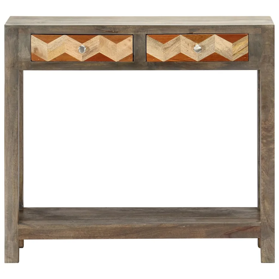 Table console Gris 86 x 30 x 76 cm Bois de manguier massif - 4