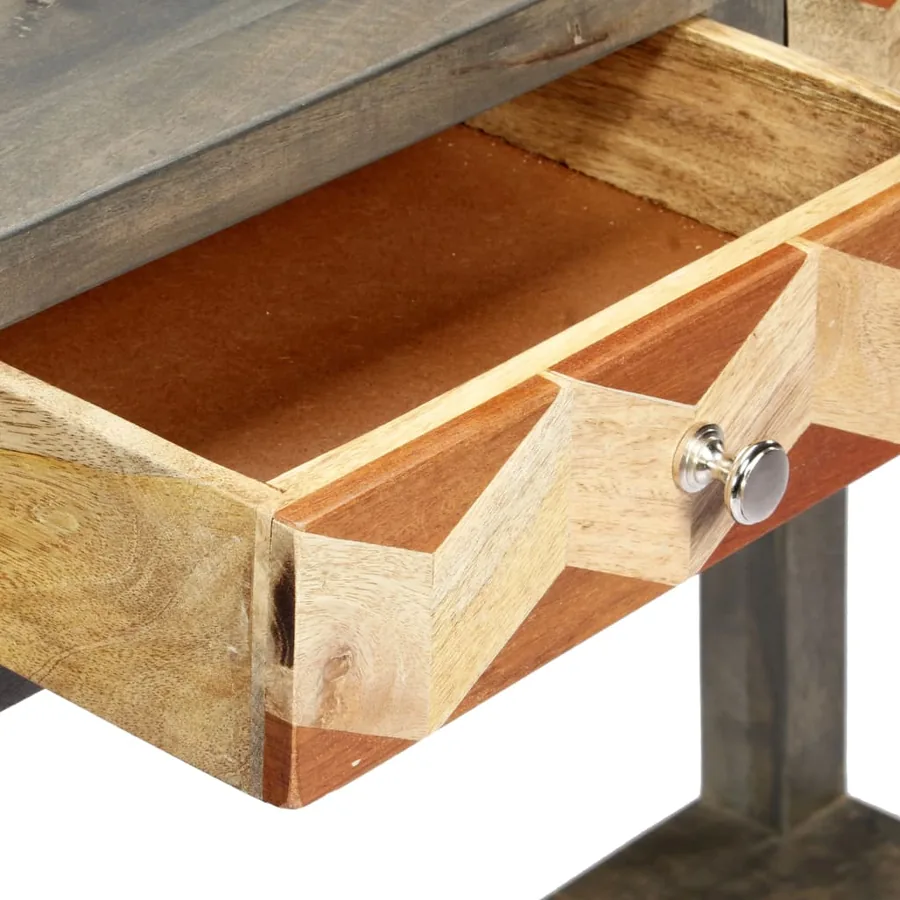Table console Gris 86 x 30 x 76 cm Bois de manguier massif - 7