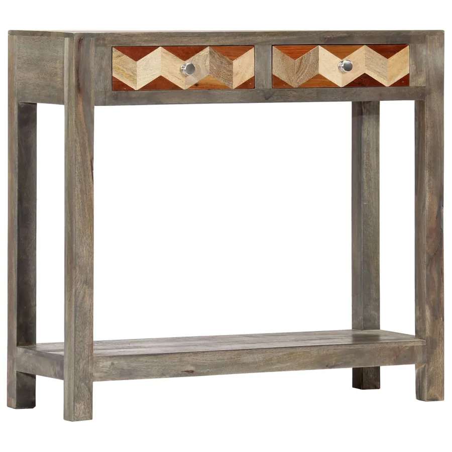 Table console Gris 86 x 30 x 76 cm Bois de manguier massif - 9