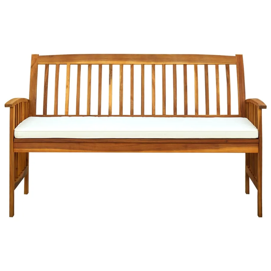 Banc de jardin avec coussin 147 cm Bois d'acacia massif - 3