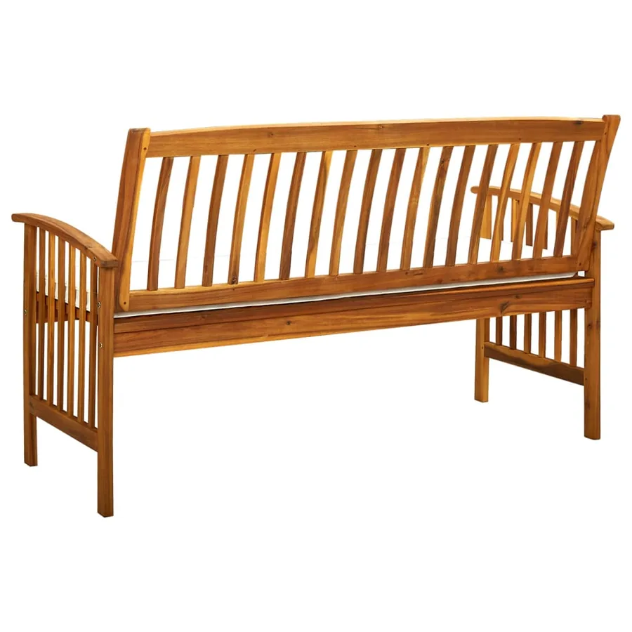 Banc de jardin avec coussin 147 cm Bois d'acacia massif - 5