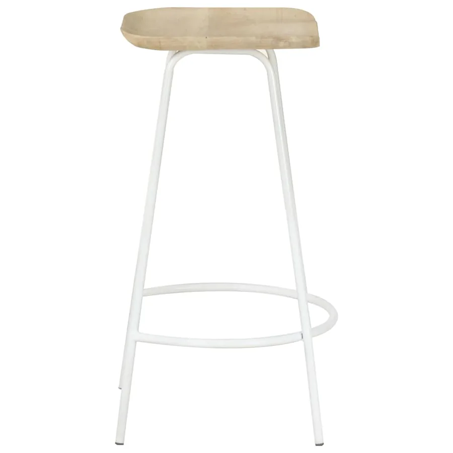 Tabourets de bar lot de 2 bois de manguier massif - 5