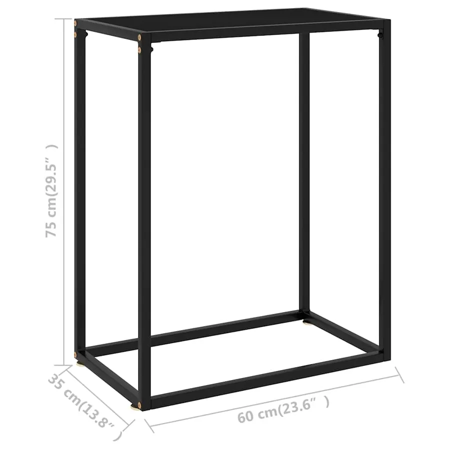 Table console Noir 60x35x75 cm Verre trempé - 6
