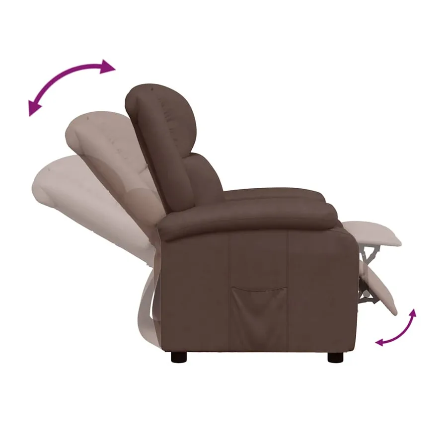 Fauteuil inclinable Marron Similicuir - 6