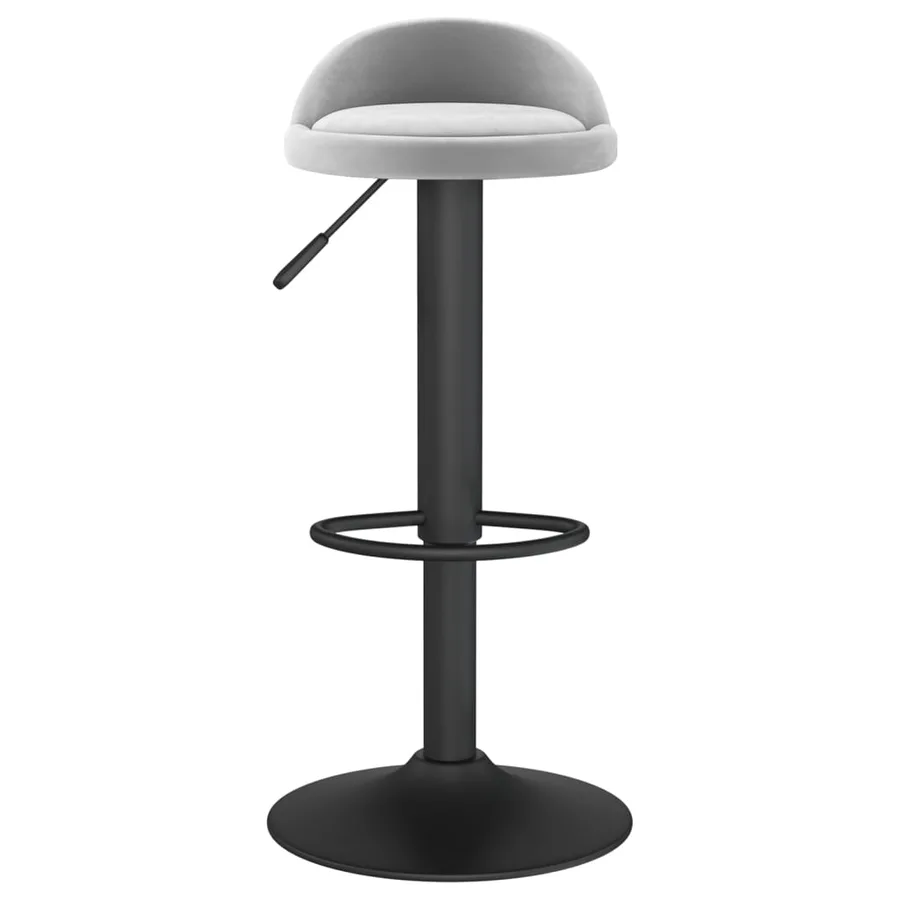 Tabourets de bar lot de 2 gris clair velours - 4