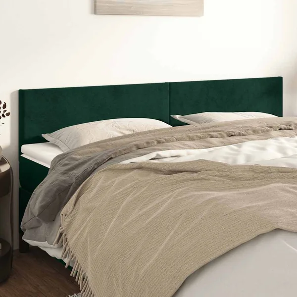 Têtes de lit Vert foncé 200x5x78/88 cm Velours