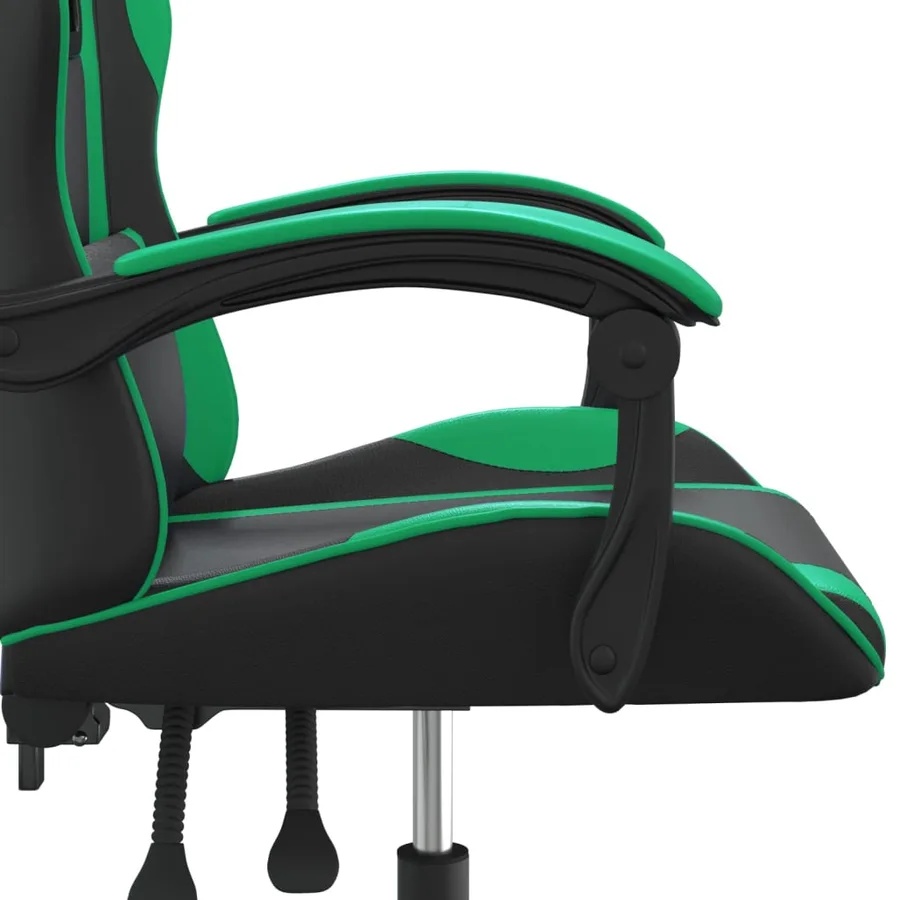 Chaise de jeu pivotante Noir et vert Similicuir - 7