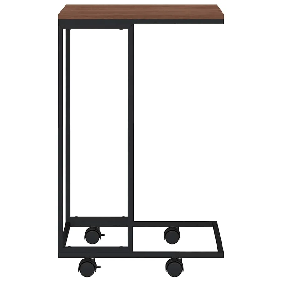 Table d'appoint avec roues Noir 40x30x63,5 cm Bois d'ingénierie - 4