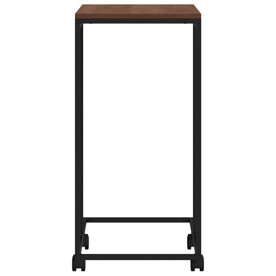 Table d'appoint avec roues Noir 40x30x63,5 cm Bois d'ingénierie - 5