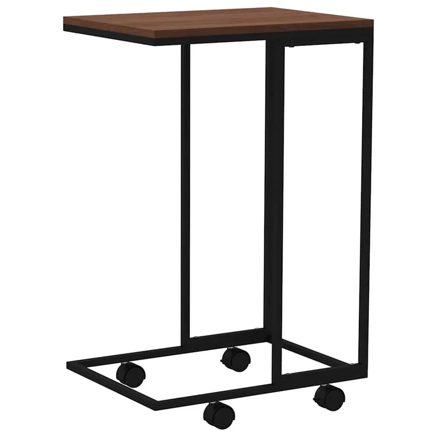 Table d'appoint avec roues Noir 40x30x63,5 cm Bois d'ingénierie - 6