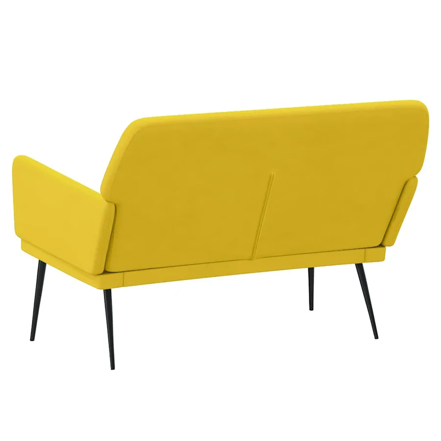 Banc Jaune 108x79x79 cm Velours - 5