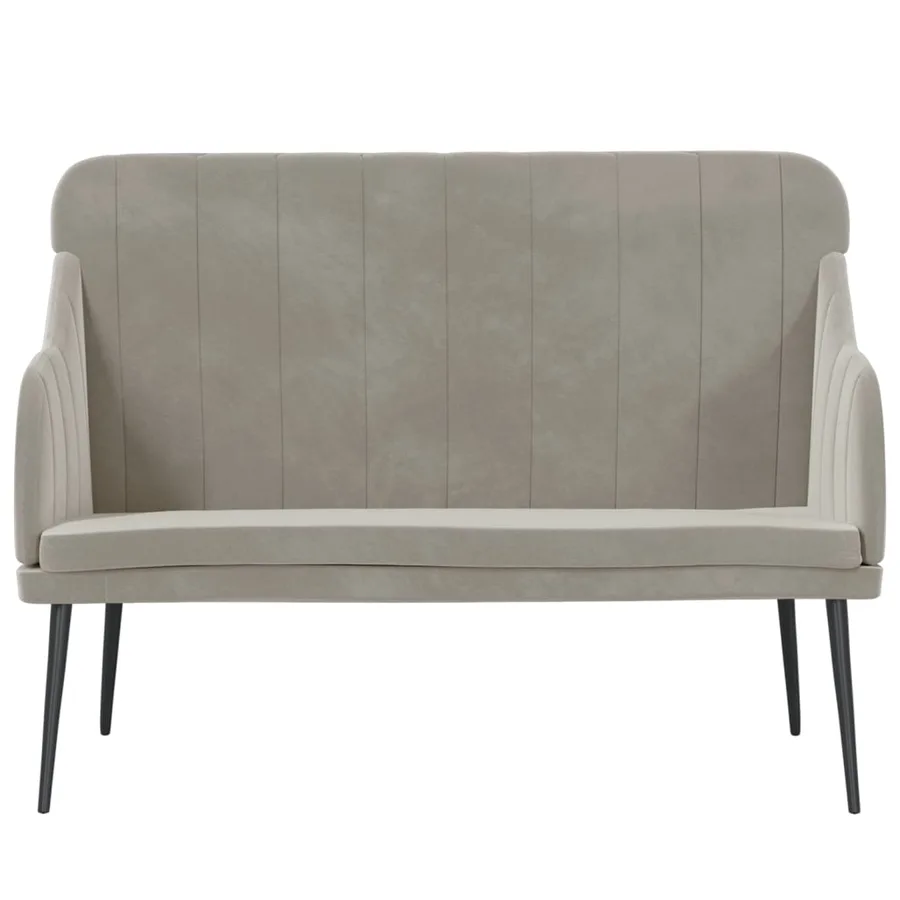 Banc Gris clair 110x76x80 cm Velours - 3