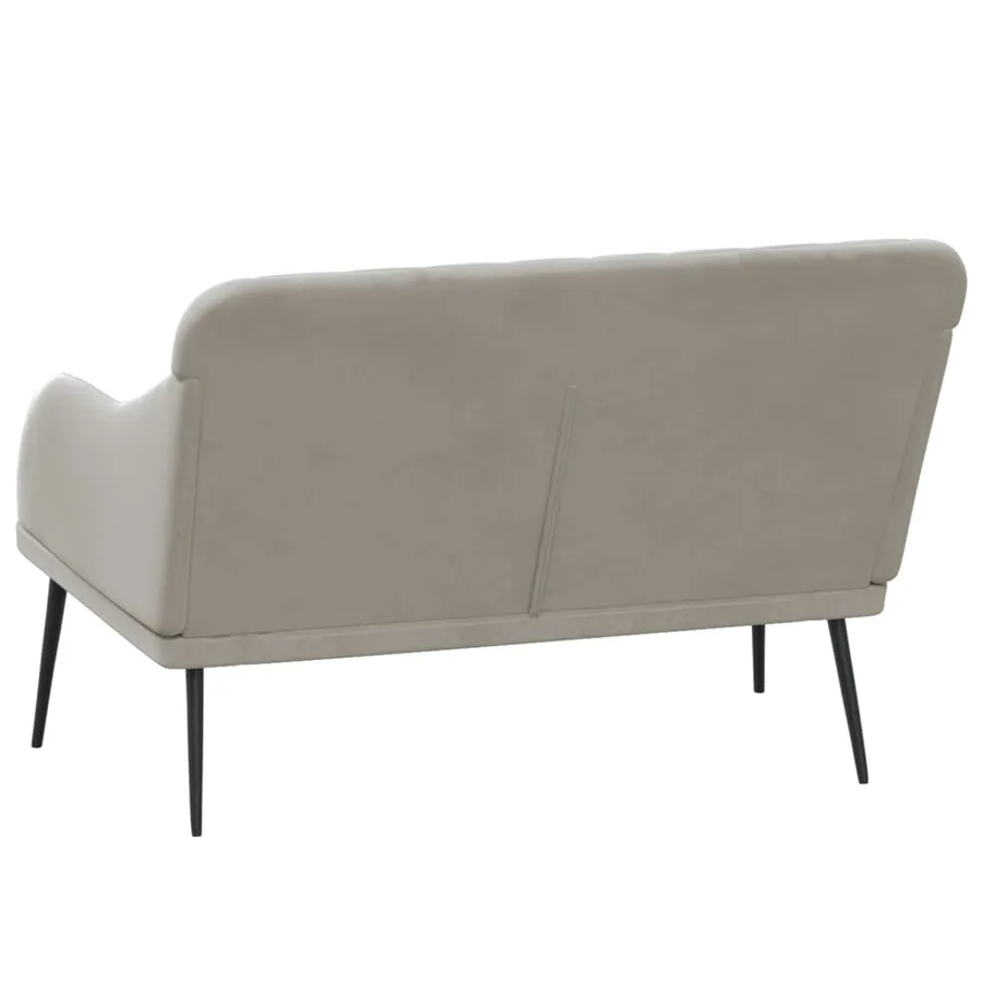 Banc Gris clair 110x76x80 cm Velours - 5