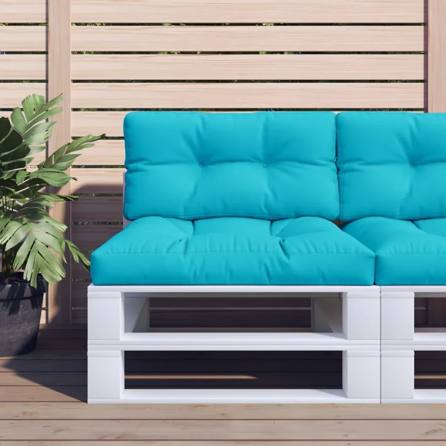Coussin de palette turquoise 70x40x12 cm tissu
