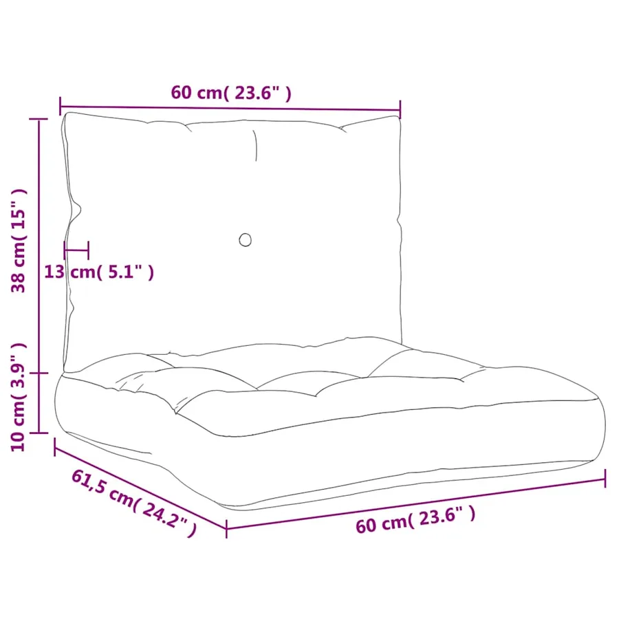Coussins de palette lot de 2 noir tissu - 10