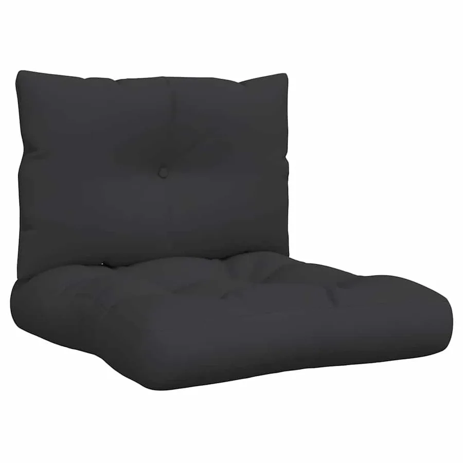 Coussins de palette lot de 2 noir tissu - 2