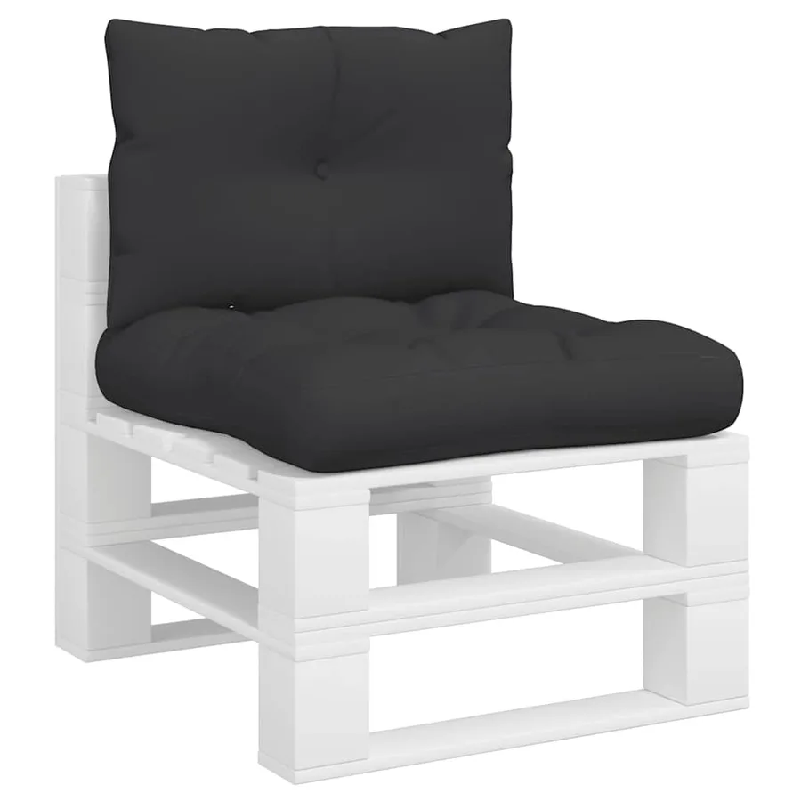 Coussins de palette lot de 2 noir tissu - 3