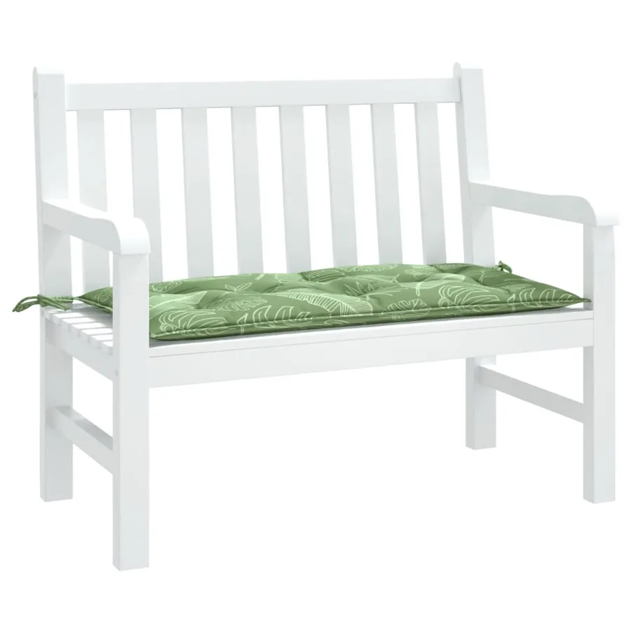 Coussin de banc de jardin motif de feuilles 100x50x7 cm - 3