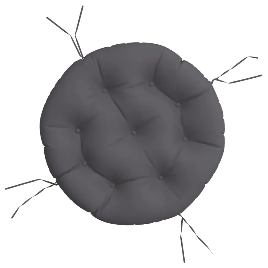 Coussin rond anthracite Ø 60 x11 cm tissu oxford - 2