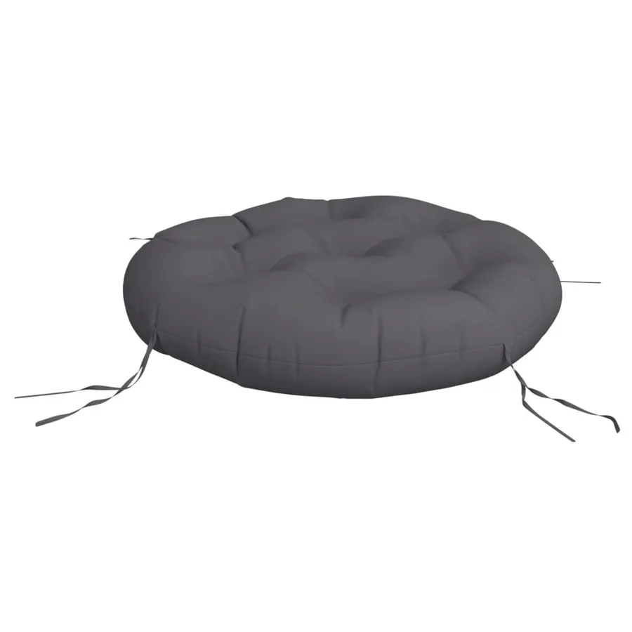 Coussin rond anthracite Ø 60 x11 cm tissu oxford - 4
