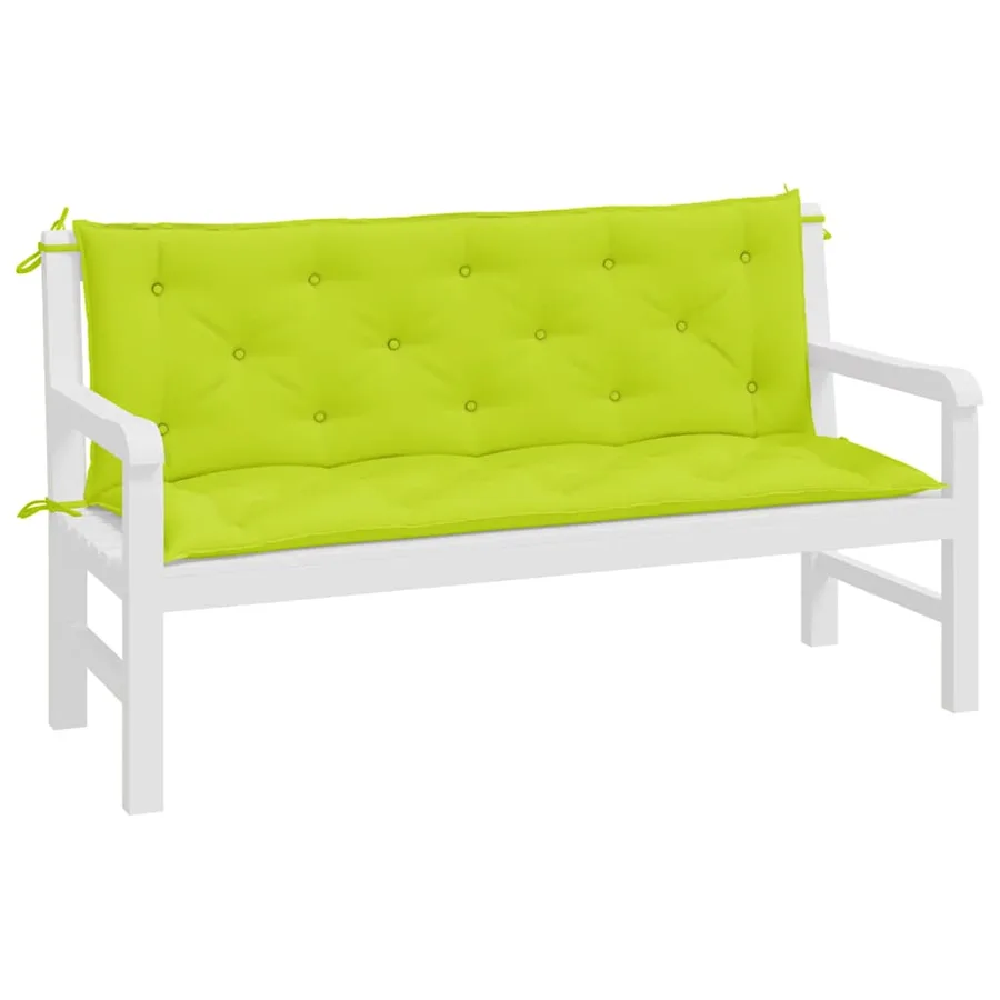 Coussins de banc de jardin lot de 2 vert vif tissu Oxford - 4