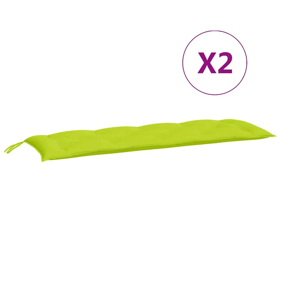 Coussins de banc de jardin lot de 2 vert vif tissu Oxford - 5