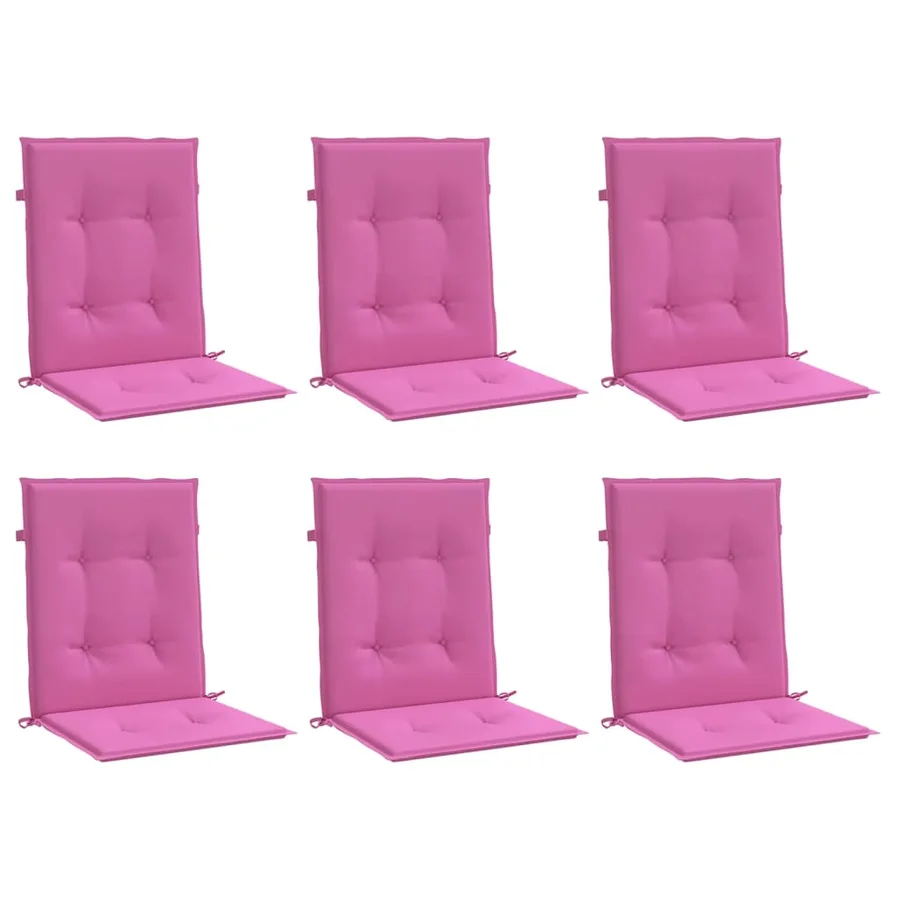 Coussins de chaise à dossier bas lot de 6 rose tissu - 3