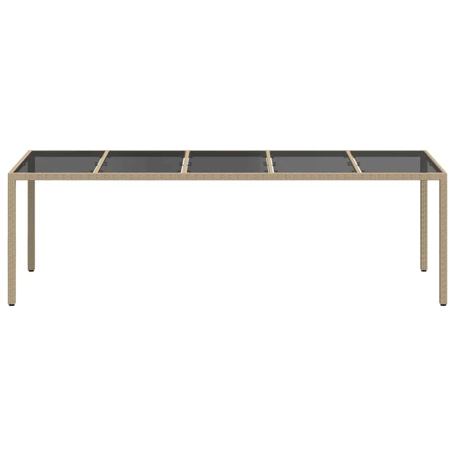 Table de Jardin Beige 250 x 100 x 75 cm polyrotin - 3