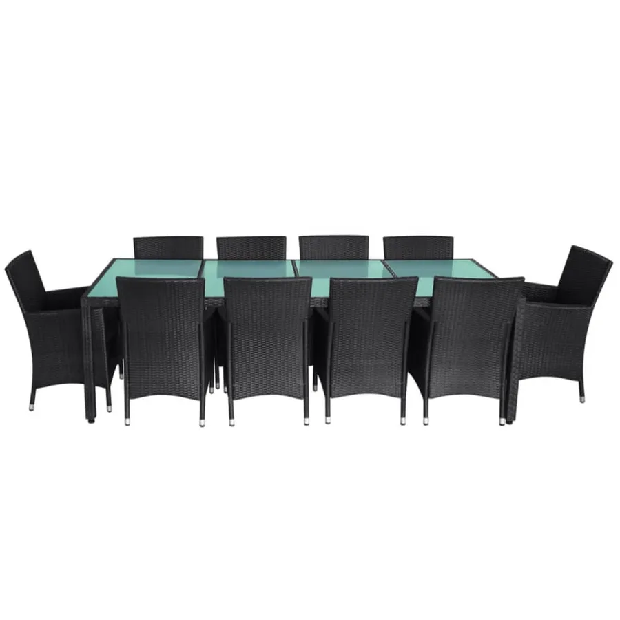 Ensemble à manger d'extérieur 11 pcs coussins résine tressée - 4
