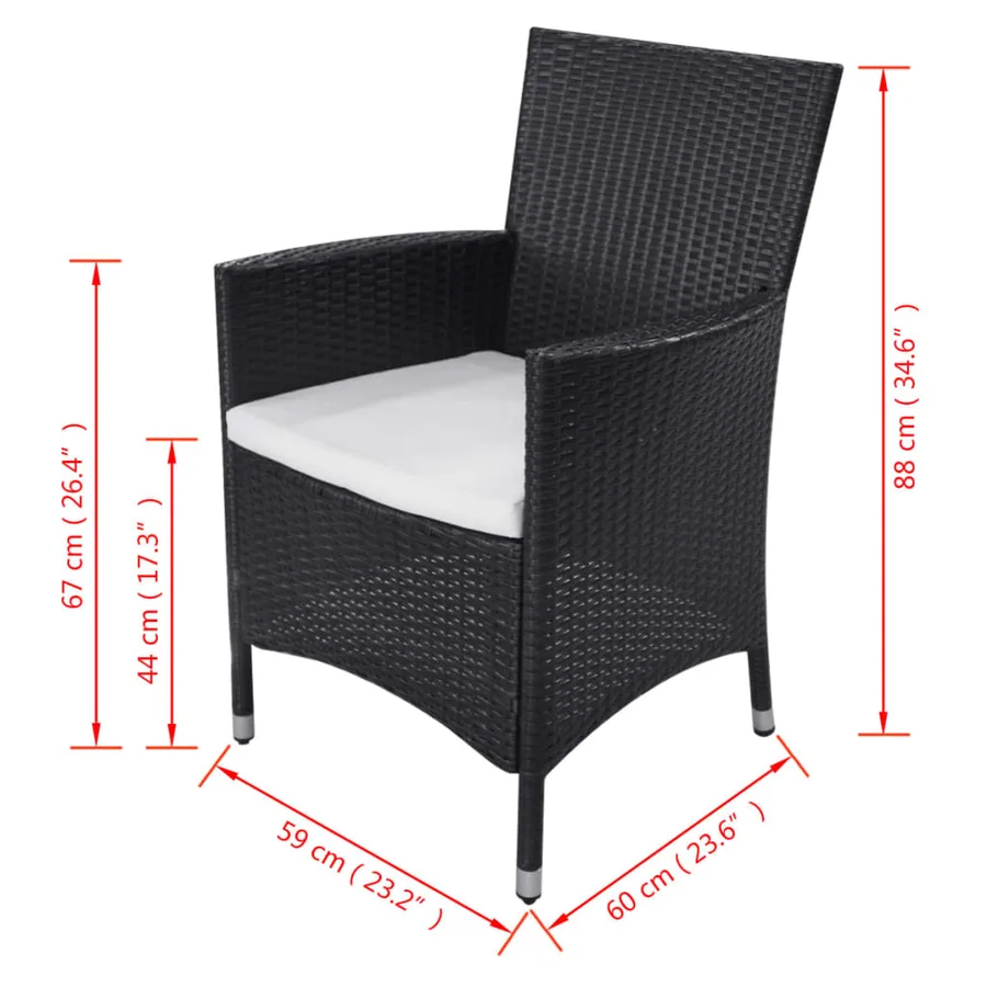 Ensemble à manger d'extérieur 11 pcs coussins résine tressée - 8