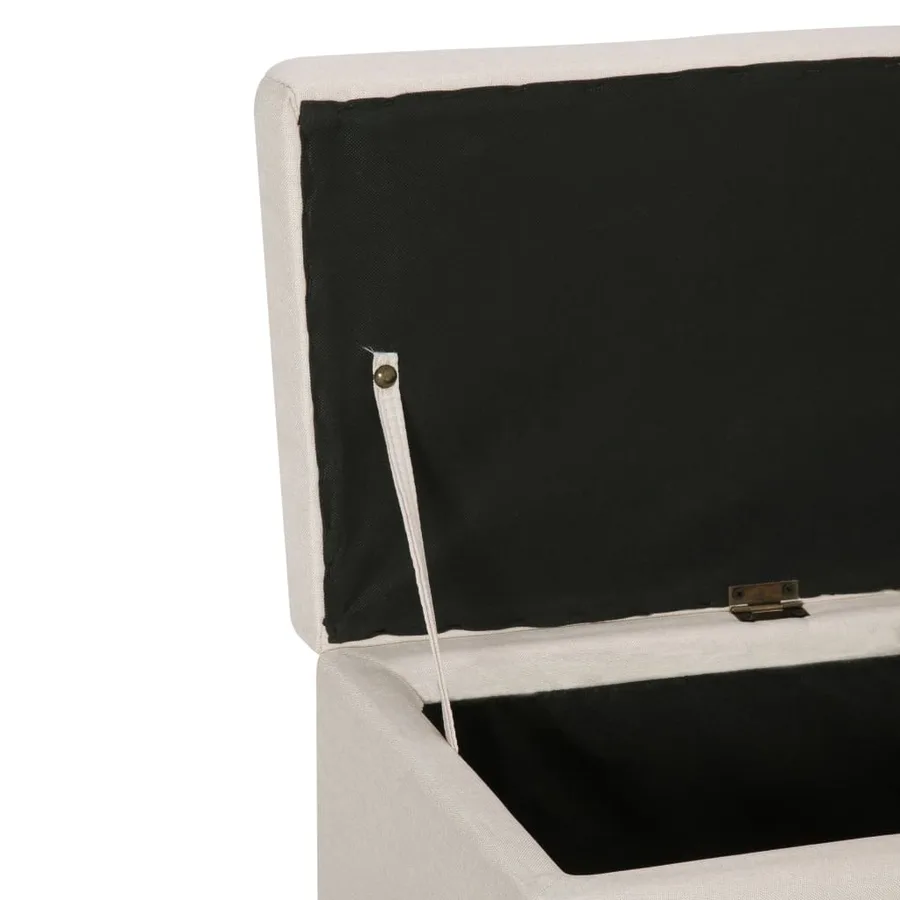 Banc avec compartiment de rangement 116 cm Crème Polyester - 6