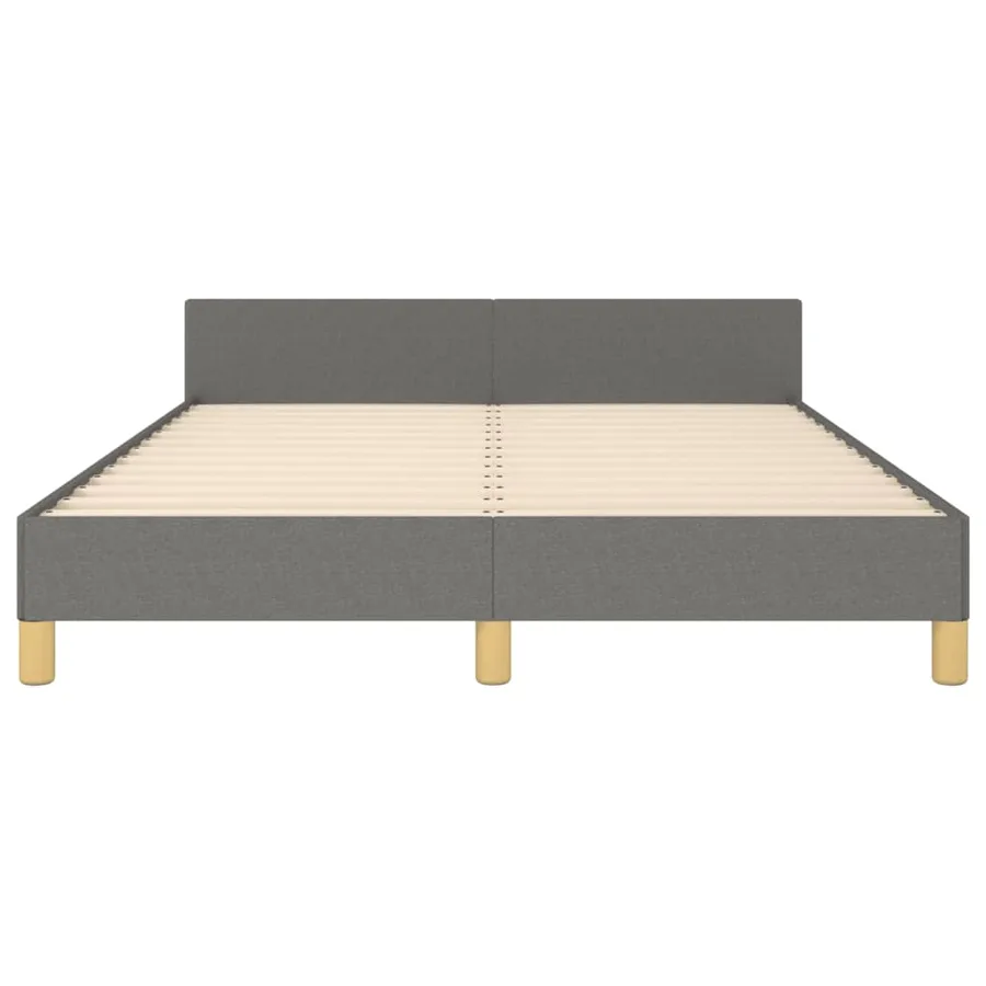 Cadre de lit sans matelas gris foncé 140x200 cm tissu - 6