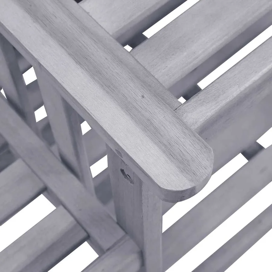 Chaises de jardin avec table à thé et coussins Acacia solide - 7