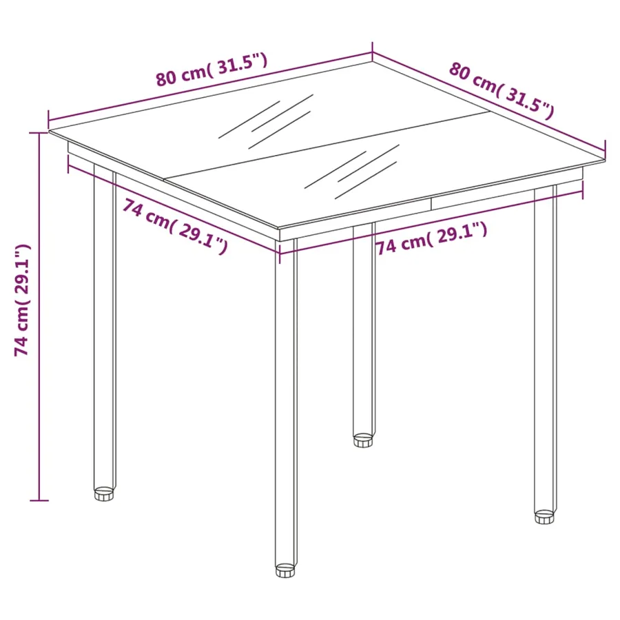 Ensemble à manger de jardin 5 pcs Blanc - 16
