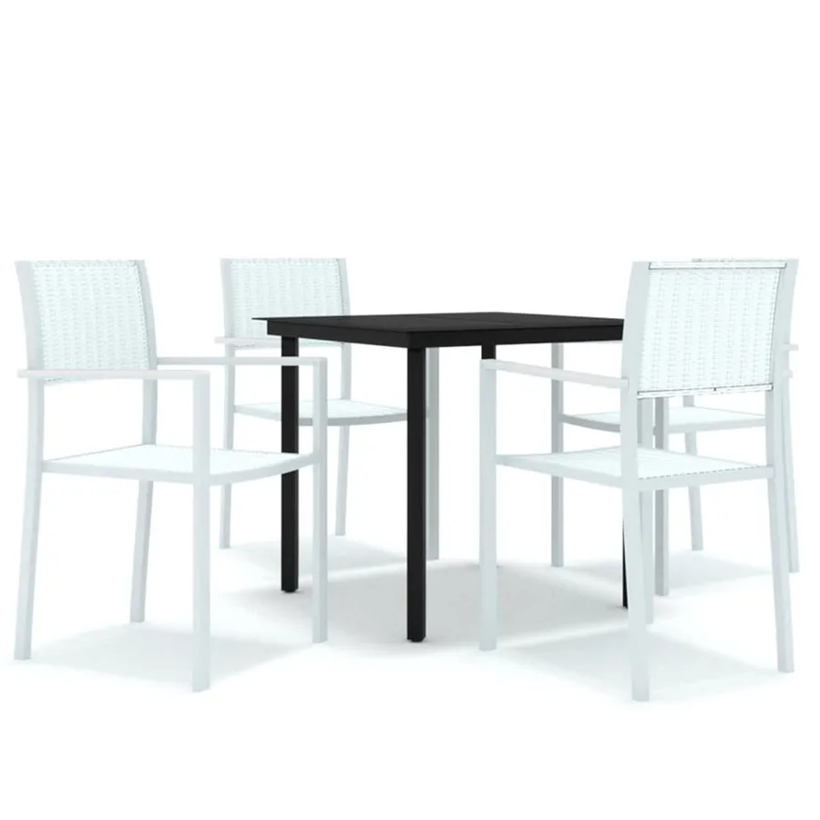 Ensemble à manger de jardin 5 pcs Blanc - 2