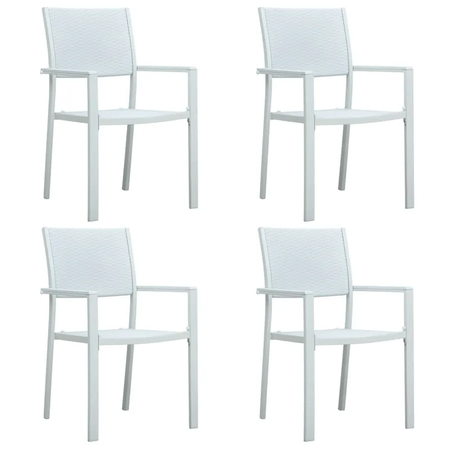 Ensemble à manger de jardin 5 pcs Blanc - 3