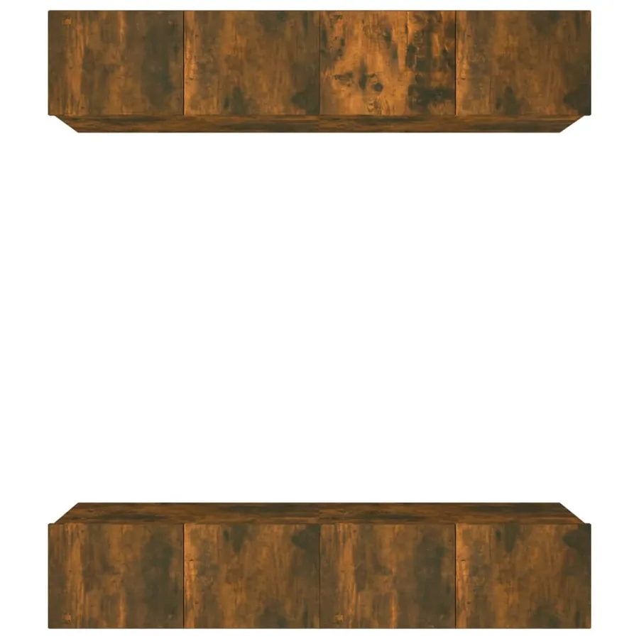 Meubles TV 4 pcs chêne fumé 80x30x30 cm bois d'ingénierie - 2