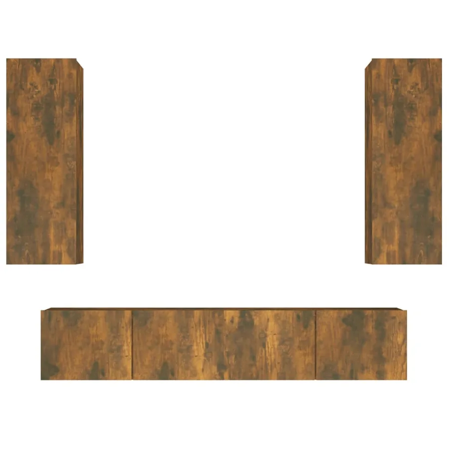 Ensemble de meubles TV 4 pcs Chêne fumé Bois d'ingénierie - 2
